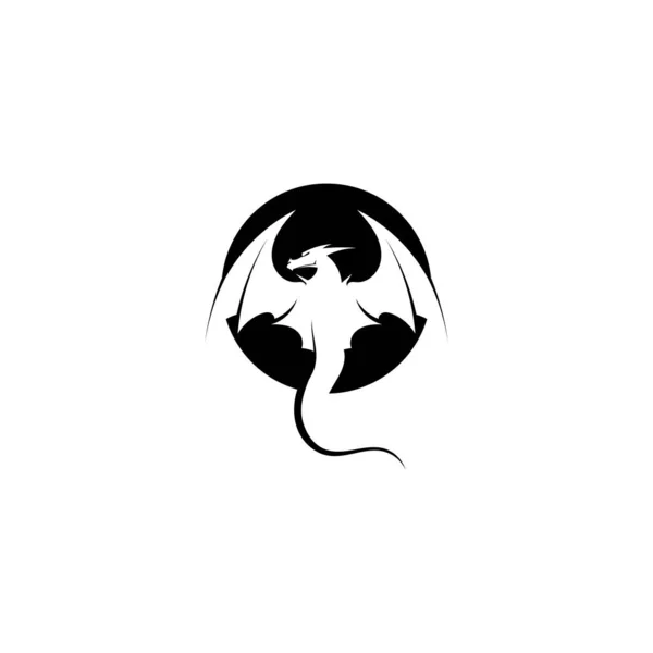 Голова Дракона Плоский Цвет Логотипа Шаблон Векторной Иллюстрации Дизайн — стоковый вектор