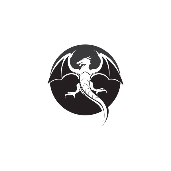 Cabeça Dragão Cor Plana Logotipo Modelo Vetor Ilustração Design — Vetor de Stock