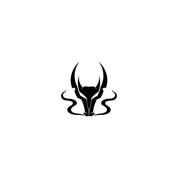 Testa Drago Colore Piatto Logo Modello Vettoriale Illustrazione Design — Vettoriale Stock