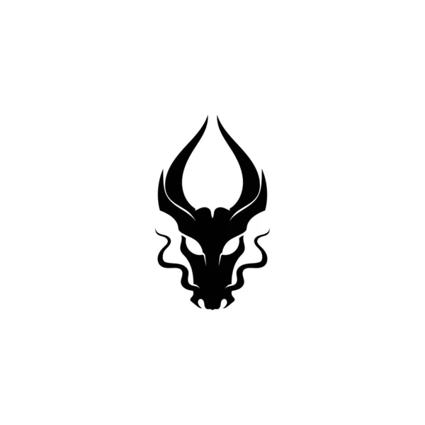 Kopf Drache Flache Farbe Logo Vorlage Vektor Illustration Design — Stockvektor