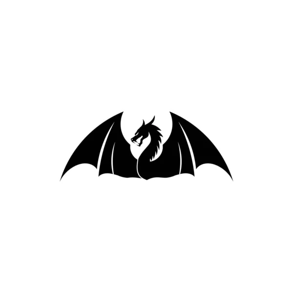 Голова Дракона Плоский Цвет Логотипа Шаблон Векторной Иллюстрации Дизайн — стоковый вектор