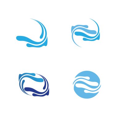 Dalgalar plaj logosu mavisi ve semboller simge uygulaması