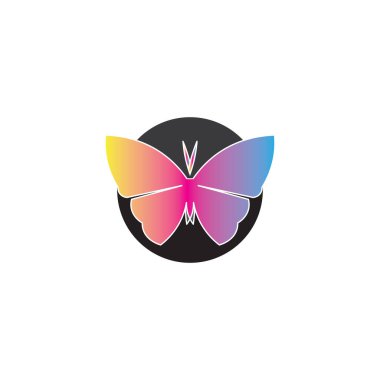 Vektör Kelebek kavramsal basit renkli simge Logo Vektörü Hayvan