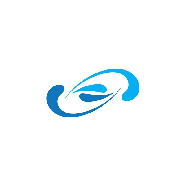 Onde Spiaggia Logo Blu Simboli Modello Icone App — Vettoriale Stock