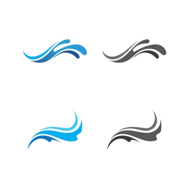 Dalgalar plaj mavi su logosu ve semboller simge uygulaması