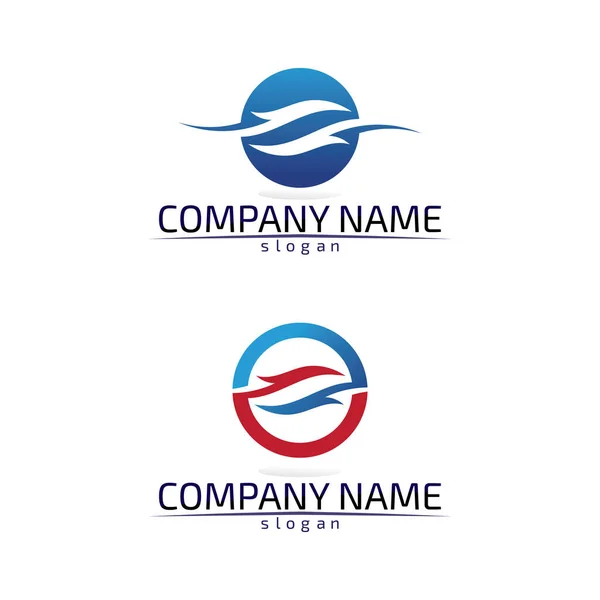 Wellen Wasser Strand Logo Und Blaue Symbole Vorlage Symbole App — Stockvektor