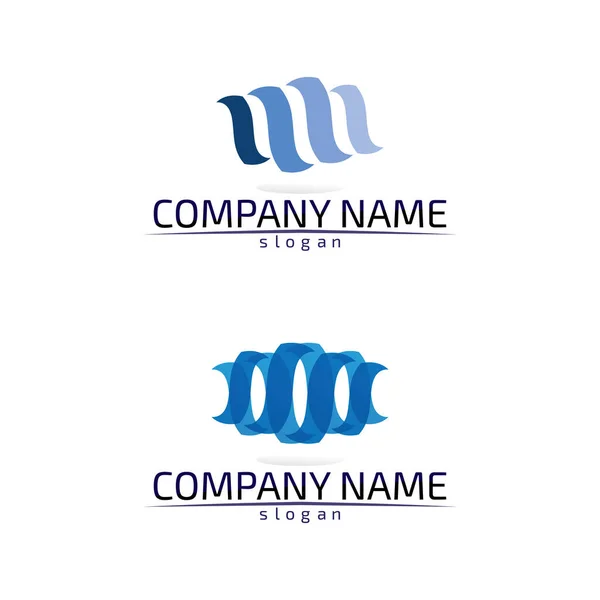 Ondes Plage Bleu Eau Logo Symboles Modèle Icônes App — Image vectorielle
