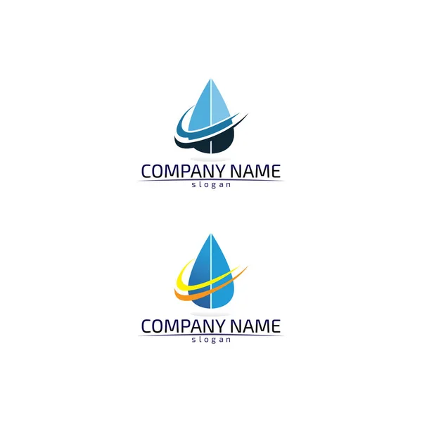 Waves Praia Azul Logotipo Água Símbolos Modelo Ícones App — Vetor de Stock