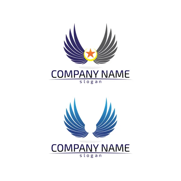 Falcon Wings Logo Template Vector Icon Logo Design — Stock Vector