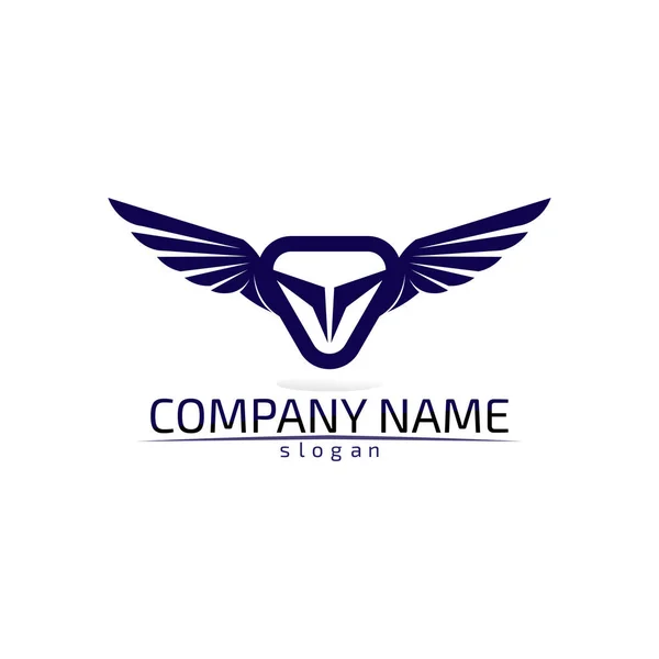 Falcon Wings Logo Plantilla Vector Icono Logo Diseño — Archivo Imágenes Vectoriales