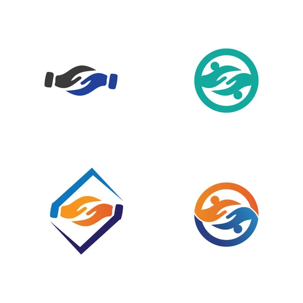 Logo Komunitní Péče Lidé Ikony Kruhu Vektorové Koncepce Zapojení Togetherness — Stockový vektor