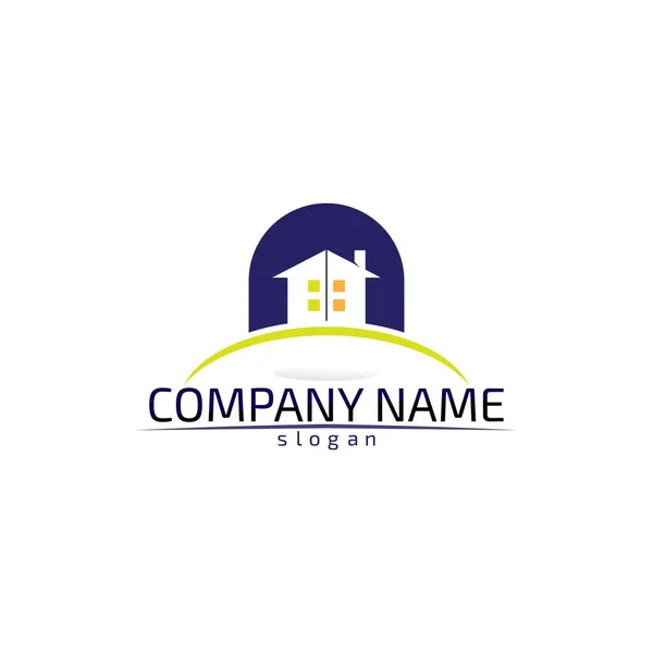 Immobiliare Home Building Logo Icone Modello — Vettoriale Stock