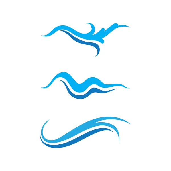 Waves Praia Logotipo Símbolos Modelo Ícones App — Vetor de Stock