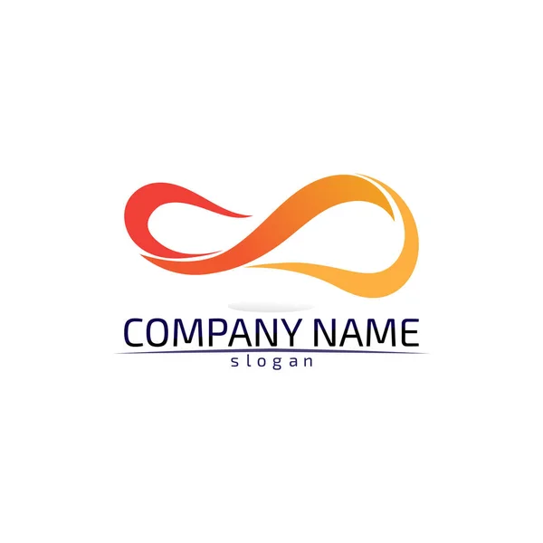 Logotipo Infinito Símbolo Modelo Ícones App Design — Vetor de Stock