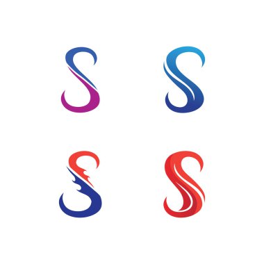 S harfli şirket logosu tasarım vektörü