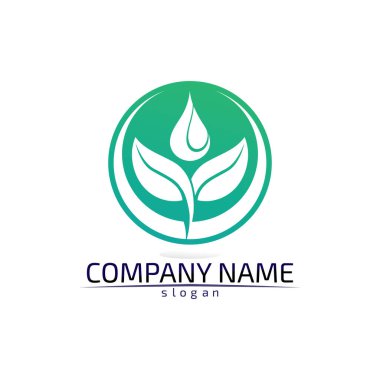 Ağaç yaprağı vektör logosu tasarımı çevre dostu kavram