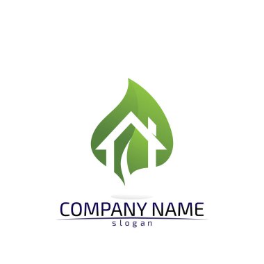 Emlak ve ev binaları logo simgeleri şablonu