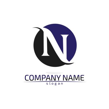N Harfi Logo Şablonu vektörü ve desain