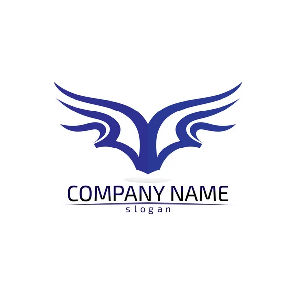 Falcon Wings Logo Vorlage Vektor Ikone Logo Design — Stockvektor