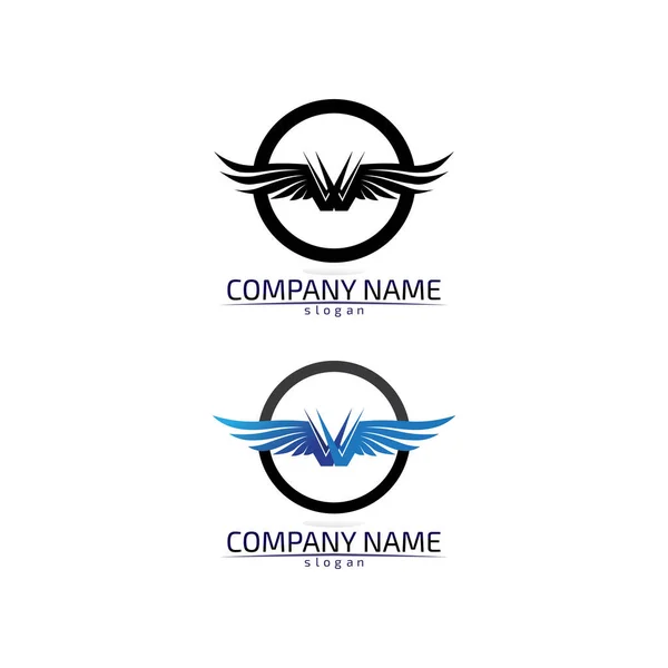 Falcon Asas Logo Template Vetor Ícone Logotipo Design — Vetor de Stock