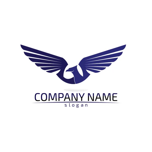 Falcon Wings Logo Template Vector Icon Logo Design — Stock Vector