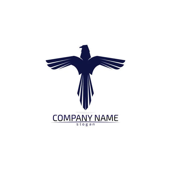 Falcon Asas Logo Template Vetor Ícone Logotipo Design — Vetor de Stock