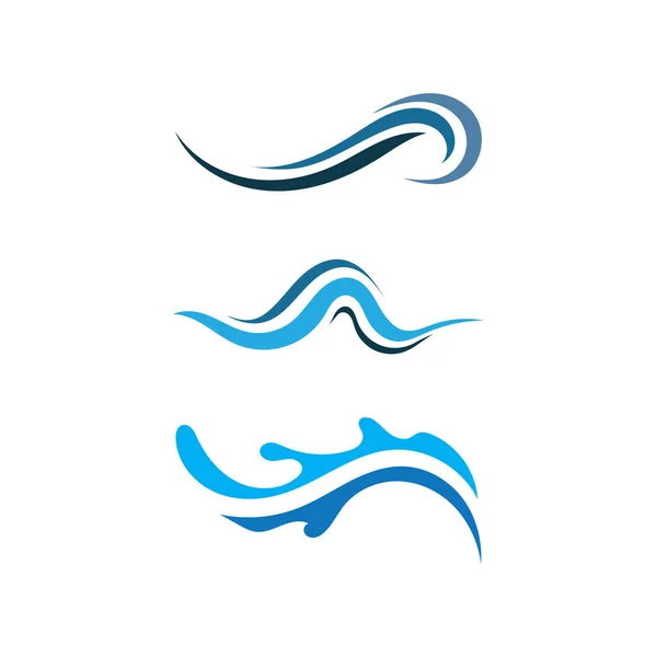 Ondas Logotipo Praia Símbolos Modelo Ícones — Vetor de Stock