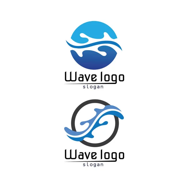 Fale Logo Plaży Symboli Szablon Ikony — Wektor stockowy