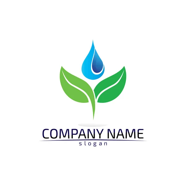 Feuille Arbre Vecteur Logo Conception Eco Friendly Concept — Image vectorielle