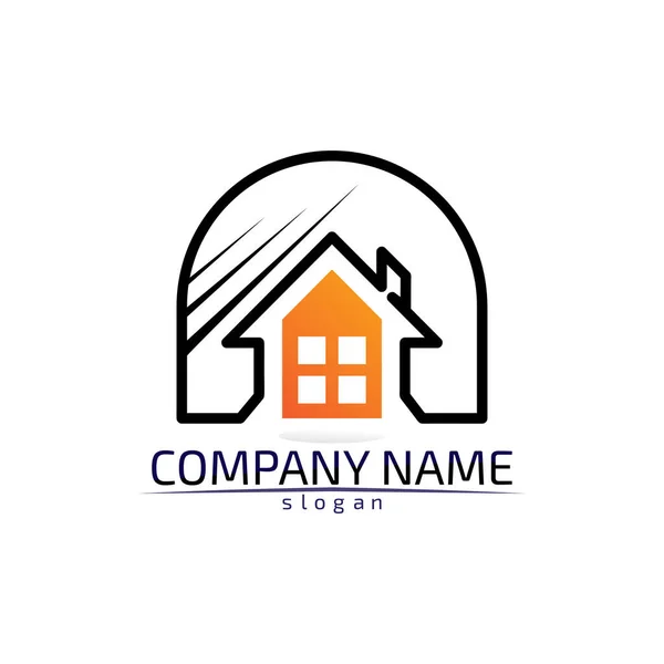 Imobiliário Casa Edifícios Logotipo Ícones Modelo —  Vetores de Stock