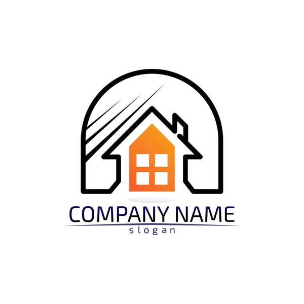 Immobiliare Home Building Logo Icone Modello — Vettoriale Stock