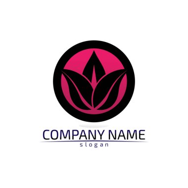 Ağaç yaprağı vektör logosu tasarımı çevre dostu kavram