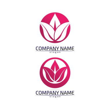 Ağaç yaprağı vektör logosu tasarımı çevre dostu kavram