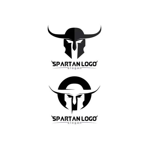 Spartanové Logo Černá Glaiator Vektorové Design Přilba Hlava — Stockový vektor