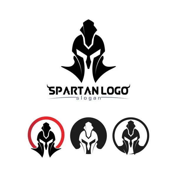 Spartan Logo Black Glaiator Vector Design Helmet Head — Stock Vector