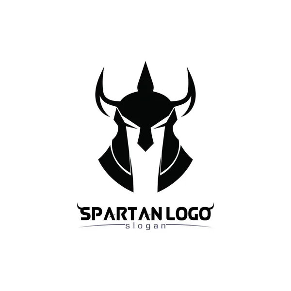 Spartanové Logo Černá Glaiator Vektorové Design Přilba Hlava — Stockový vektor