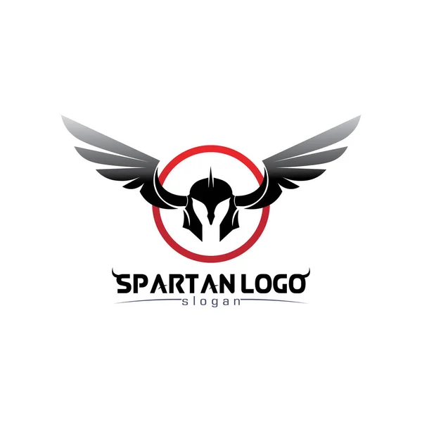 Spartan Logo Black Glaiator Vector Design Helmet Head — Stock Vector