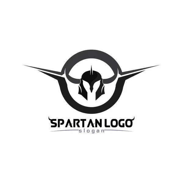 Spartanové Logo Černá Glaiator Vektorové Design Přilba Hlava — Stockový vektor