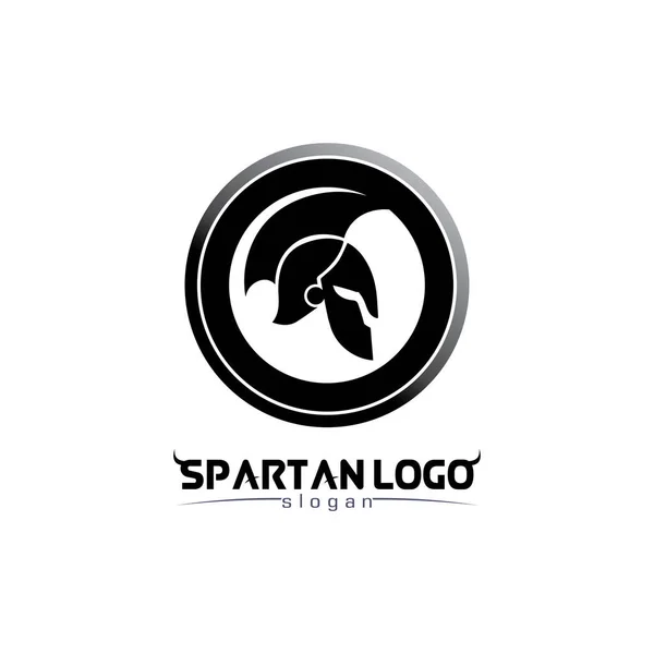 Spartanové Logo Černá Glaiator Vektorové Design Přilba Hlava — Stockový vektor