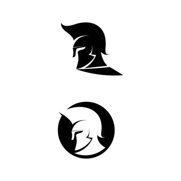 Logo Espartano Negro Glaiator Diseño Vectorial Casco Cabeza — Archivo Imágenes Vectoriales