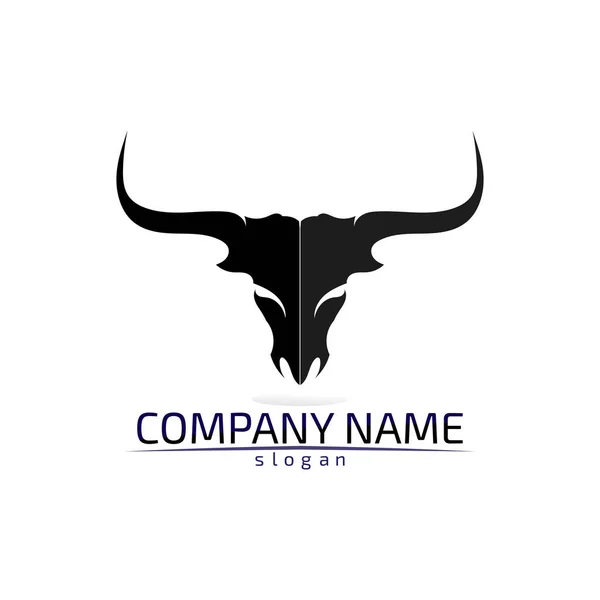 Bull Chifre Logotipo Símbolos Modelo Ícones App —  Vetores de Stock