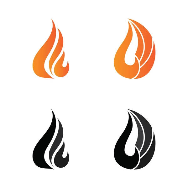 Feuer Flamme Natur Logo Und Symbole Symbole Vorlage — Stockvektor