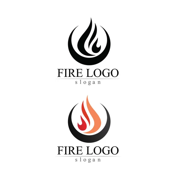 Fuego Llama Naturaleza Logotipo Símbolos Iconos Plantilla — Vector de stock