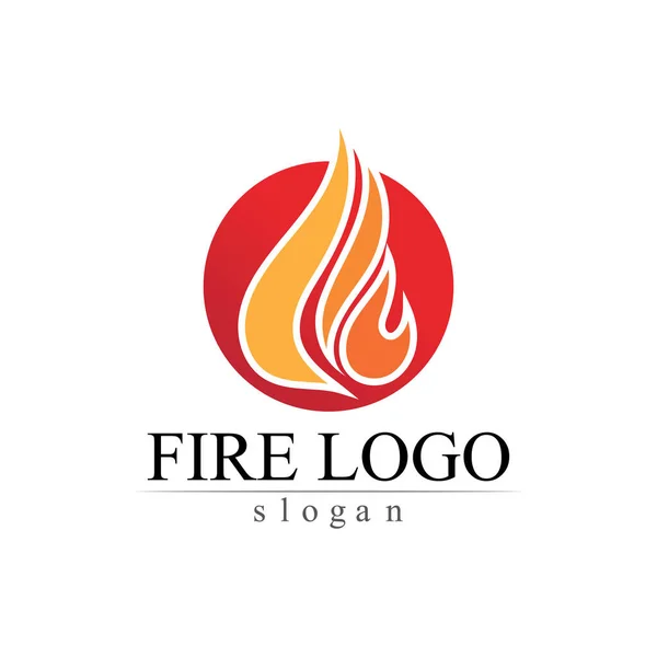 Fuego Llama Naturaleza Logotipo Símbolos Iconos Plantilla — Vector de stock