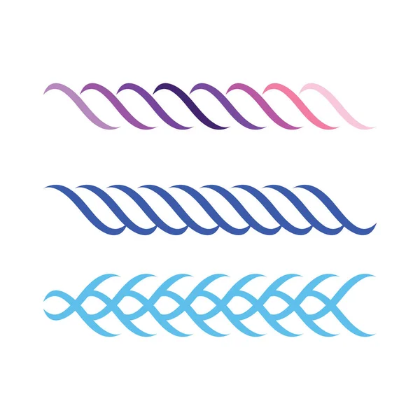 Waves Praia Logotipo Símbolos Modelo Ícones App — Vetor de Stock