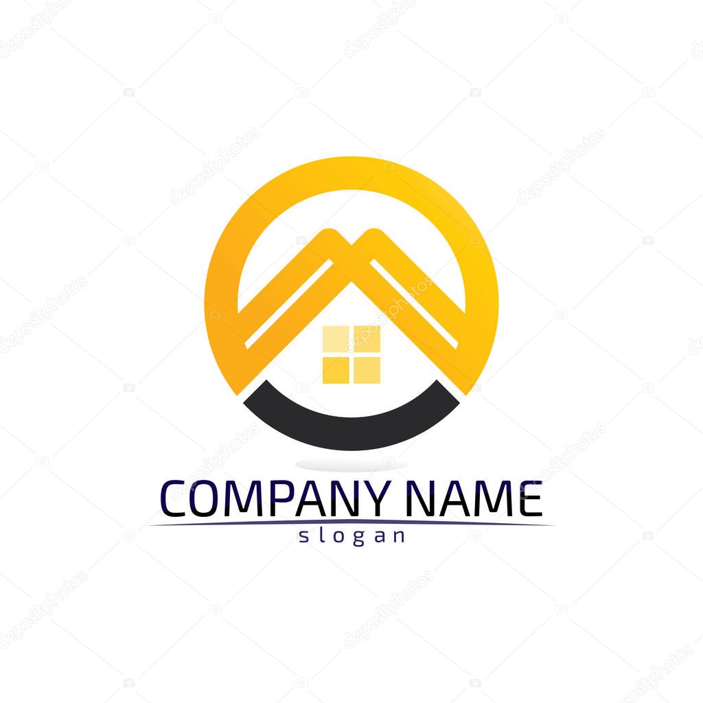 Real estate and home buildings logo icons template