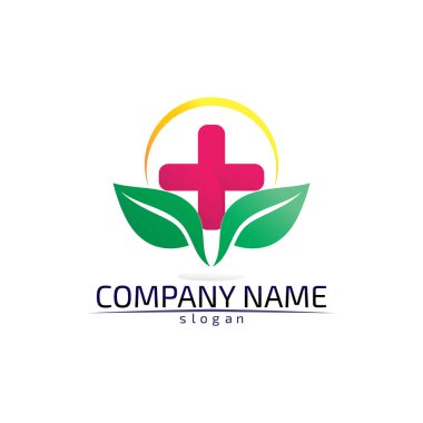 Ağaç yaprağı vektör logosu tasarımı çevre dostu kavram