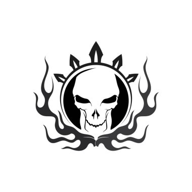 Uygulamalar ve web siteleri için çapraz kemikler ölüm kafatası, tehlike veya zehirli düz simge