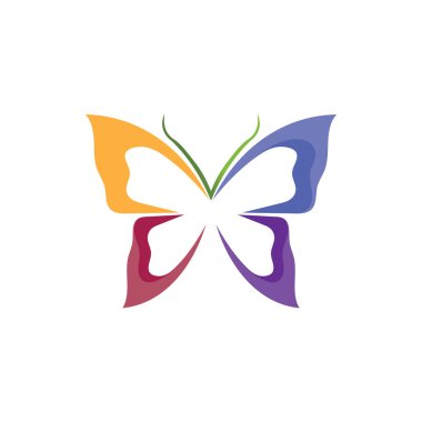 Vector Butterfly conceptual simple colorful icon Logo Vector Animal clipart