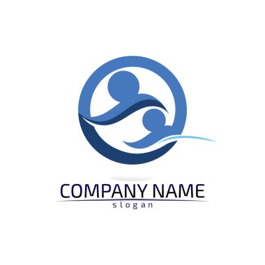 Toplumsal Bakım Logosu Kişileri Çember Vektör Kavramında Birlikteler